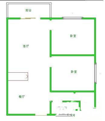 白云大道南小区2室2厅1卫70㎡户型图