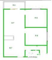 白云大道南小区2室2厅1卫70㎡户型图