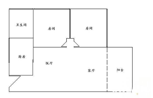 珠江南景园2室2厅1卫68㎡户型图