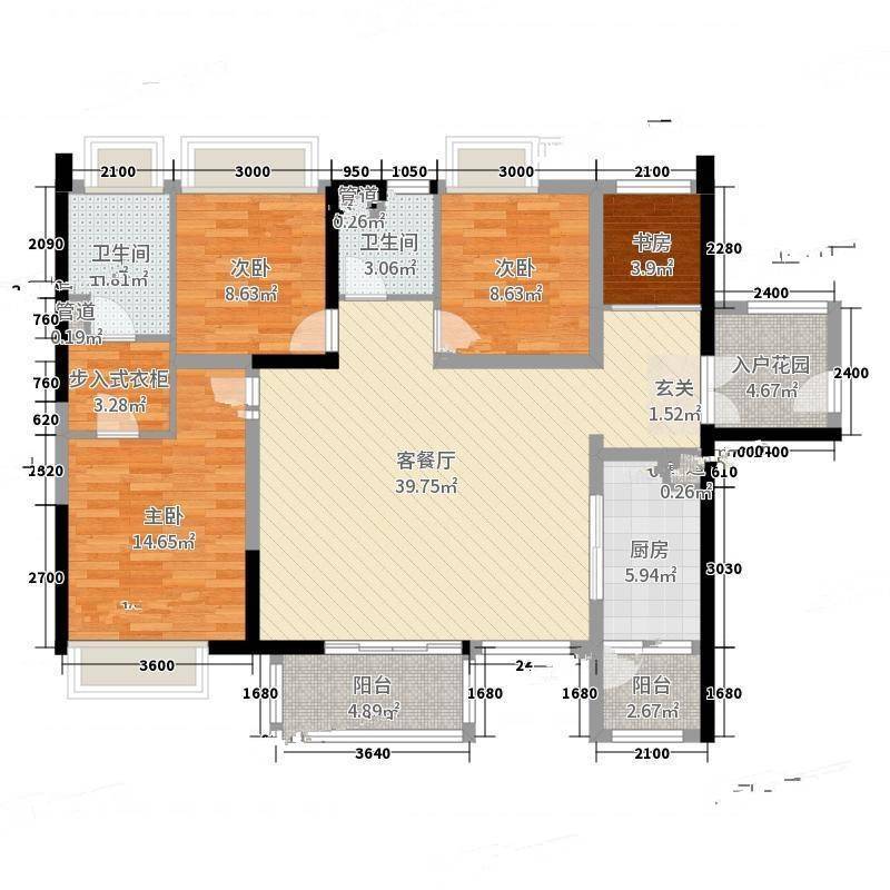 万达海公馆4室0厅0卫132㎡户型图