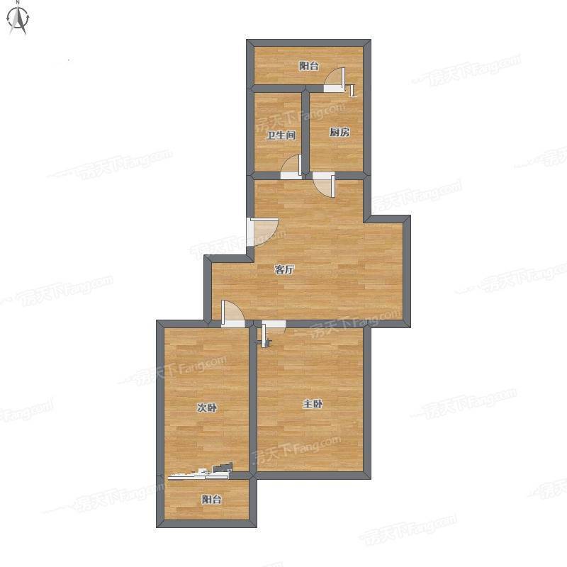 环北家园2室1厅0卫84㎡户型图