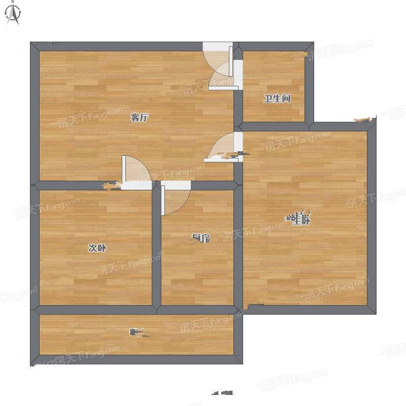 环北家园2室1厅0卫74㎡户型图