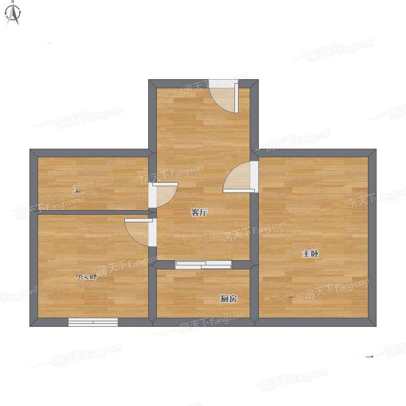 环北家园2室1厅0卫64㎡户型图