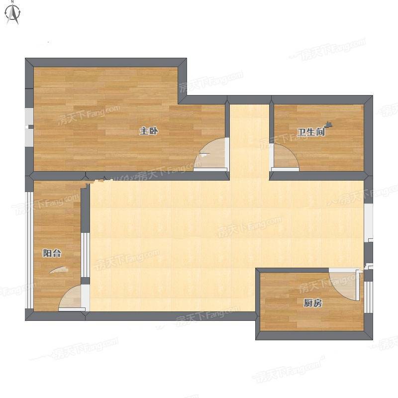 名流印象1室1厅0卫68㎡户型图