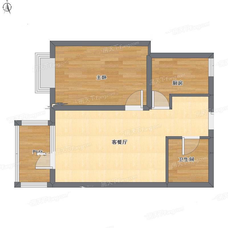 名流印象1室1厅0卫63㎡户型图