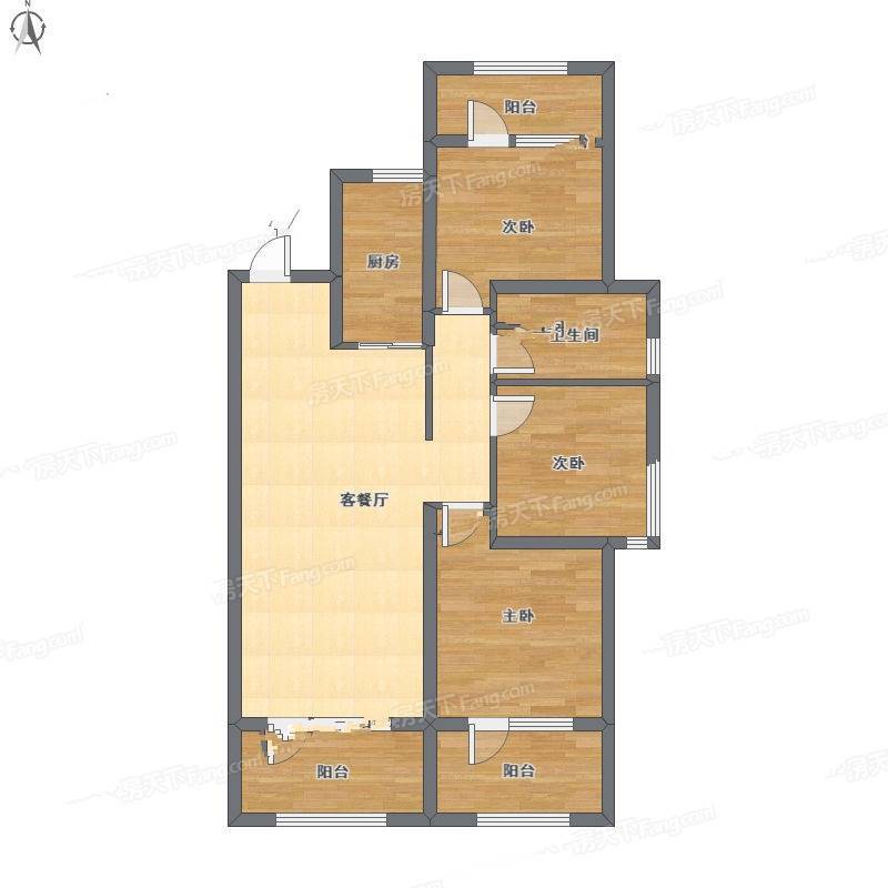 维士法兰香颂3室2厅0卫108㎡户型图