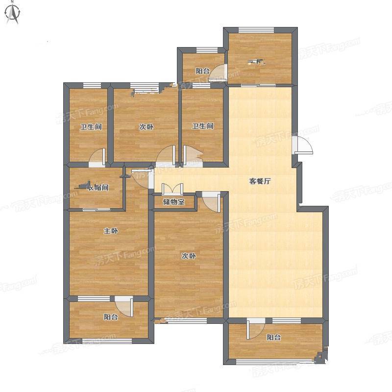 维士法兰香颂3室2厅0卫130㎡户型图