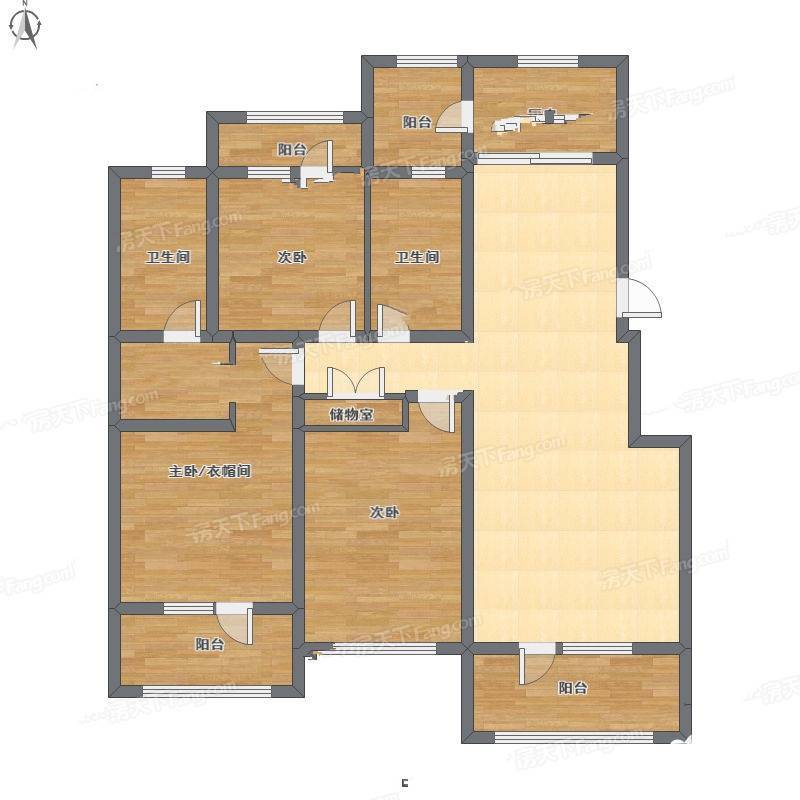 维士法兰香颂3室2厅0卫143㎡户型图