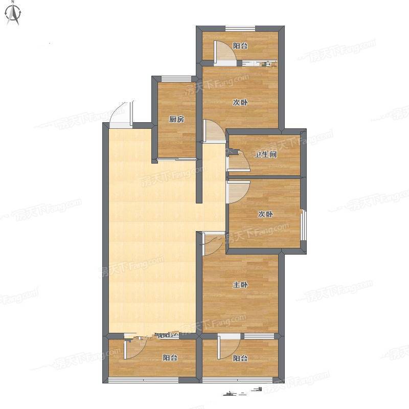 维士法兰香颂3室2厅0卫108㎡户型图