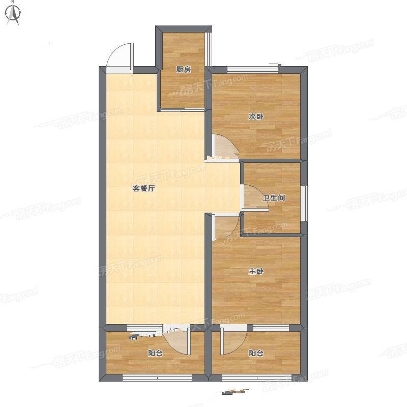 维士法兰香颂2室2厅0卫89㎡户型图