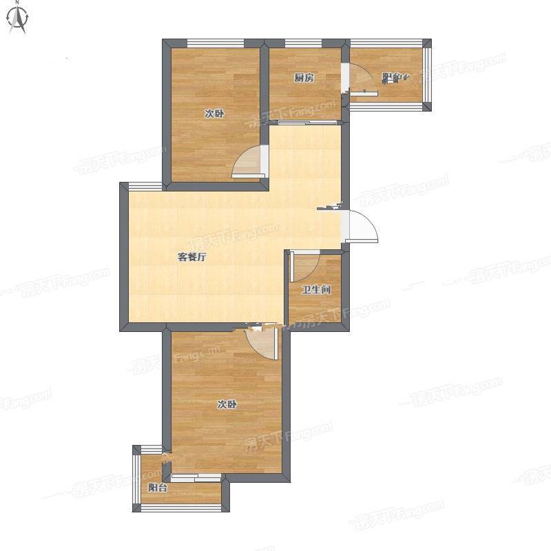 浑河湾2室2厅0卫77㎡户型图