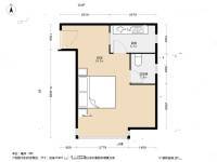 紫郡城1室0厅1卫40.8㎡户型图