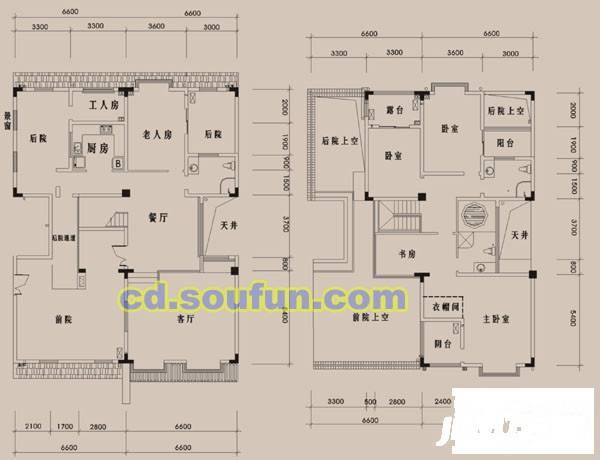 锦镇别墅4室2厅3卫263.6㎡户型图