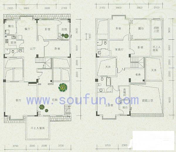 锦镇别墅5室3厅3卫248.4㎡户型图