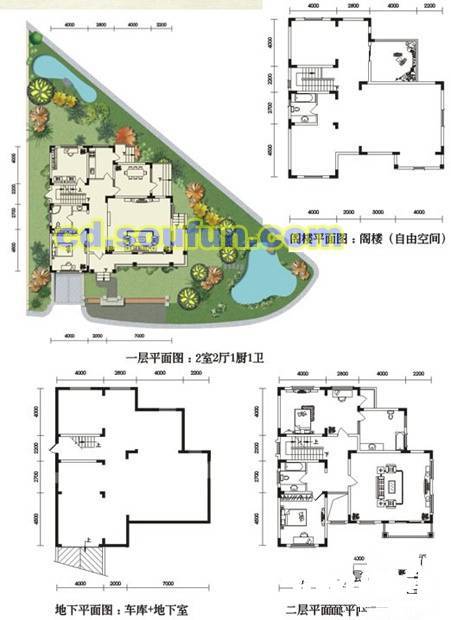 成都后花园一期5室2厅4卫381.4㎡户型图