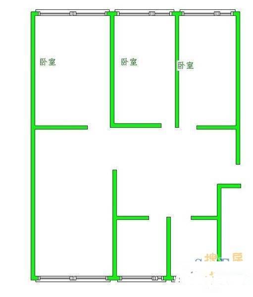 百盛苑3室2厅1卫113㎡户型图