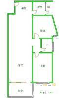 康桥品上2室1厅1卫86㎡户型图