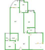 康桥品上3室2厅1卫90㎡户型图