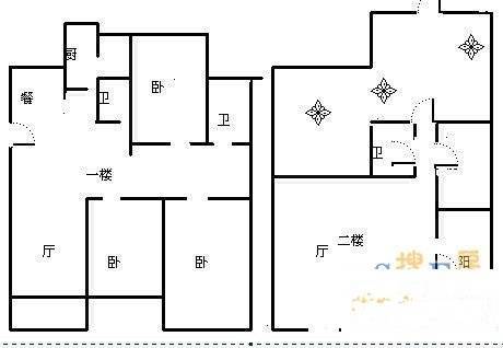 康桥品上5室2厅2卫181㎡户型图