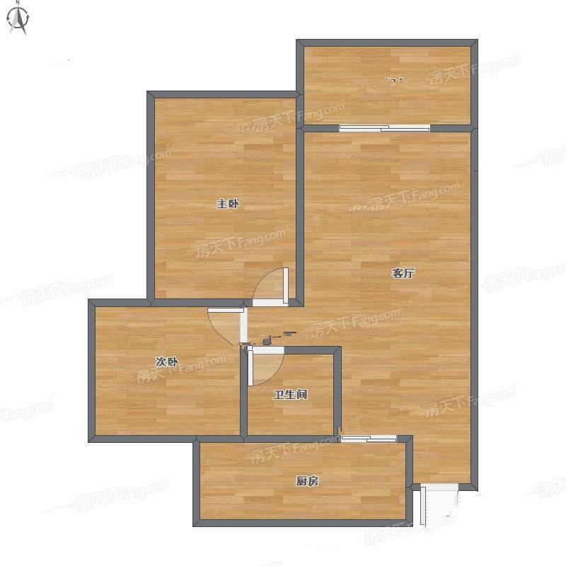 蛟龙银座2室1厅0卫77㎡户型图