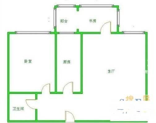 锦绣西苑2室2厅1卫88㎡户型图