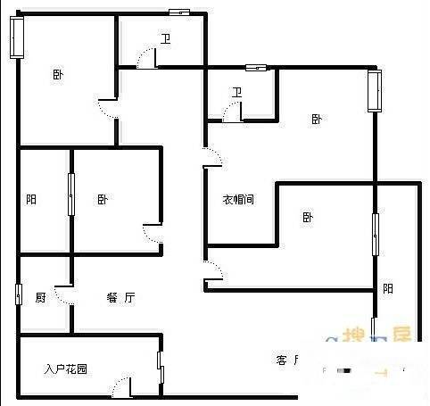 中海国际社区熙岸4室2厅2卫149㎡户型图
