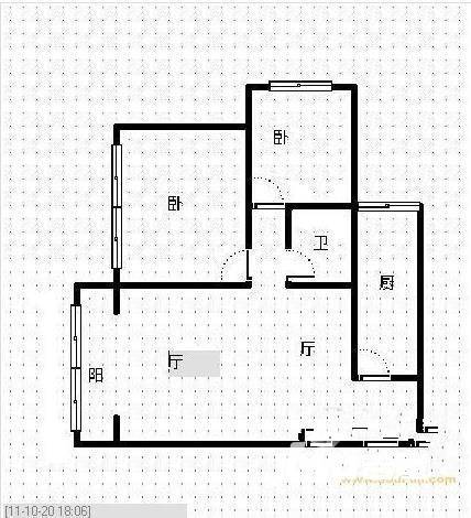 西区花园二期2室2厅1卫90㎡户型图