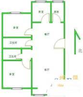 东苑小区B3室2厅2卫141㎡户型图