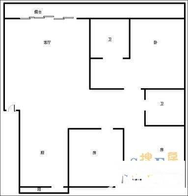 利通出水芙蓉3室2厅2卫135.2㎡户型图