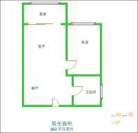 利通出水芙蓉1室1厅1卫41㎡户型图