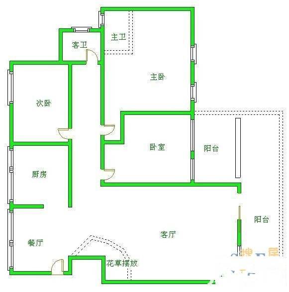 凯莱丽景雅筑3室2厅2卫157㎡户型图