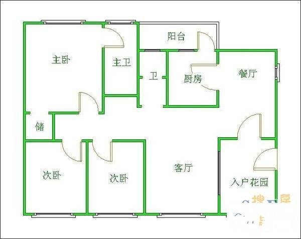 凯莱丽景雅筑3室2厅2卫135㎡户型图