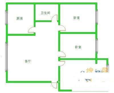 西藏地质花苑3室1厅1卫91㎡户型图