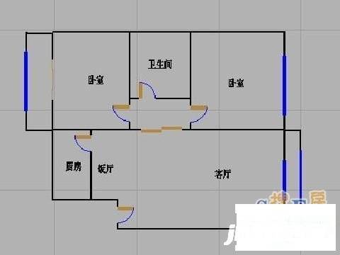 双流顺兴苑2室2厅1卫120㎡户型图