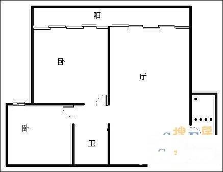 万树森林2室2厅1卫84㎡户型图