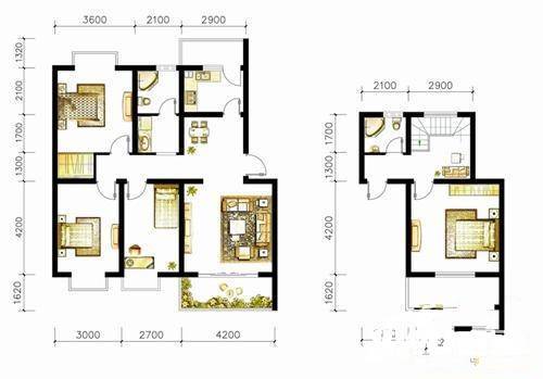 团结府河新城3室2厅2卫98㎡户型图