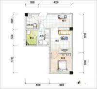 春语华璋1室2厅1卫47㎡户型图