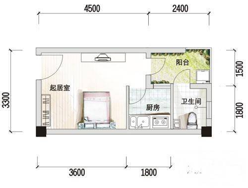 春语华璋1室0厅1卫26.7㎡户型图