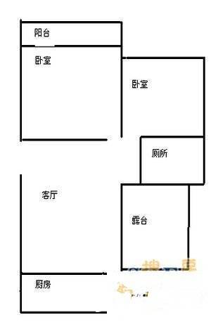 丽水青城桂院2室1厅1卫81㎡户型图