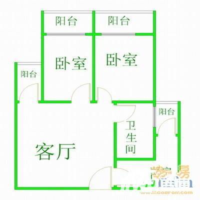 天府银苑2室2厅1卫80㎡户型图