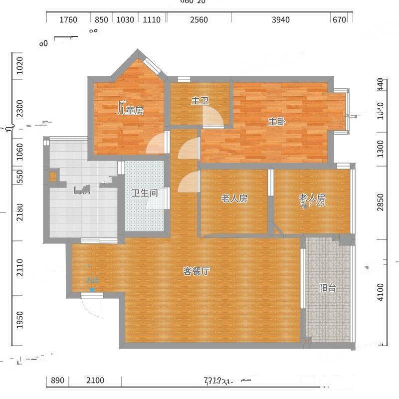 康桥品上4室0厅0卫104㎡户型图