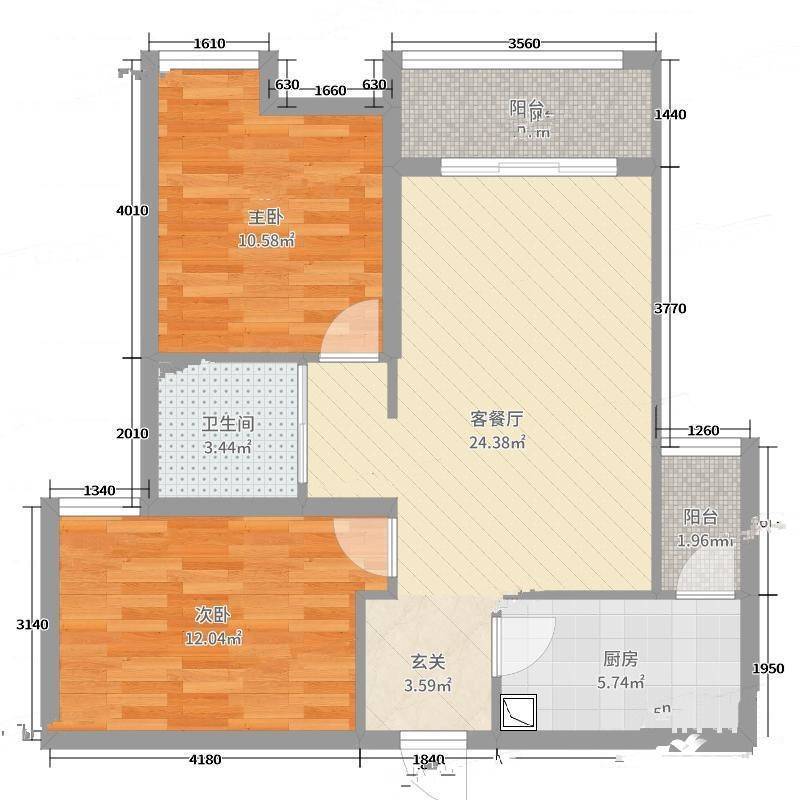 中海左岸2室0厅0卫78㎡户型图