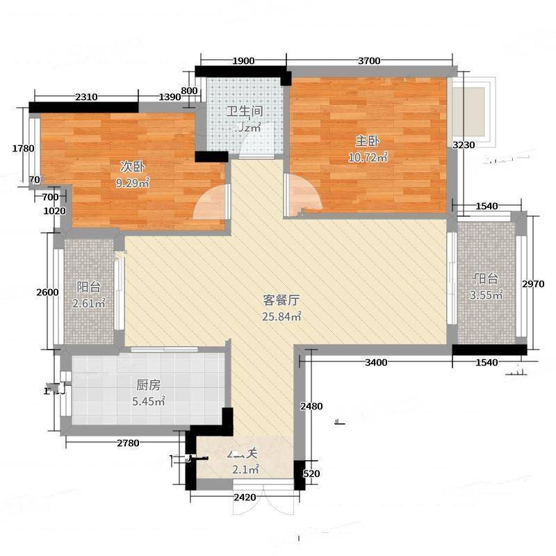 蜀镇半岛2室0厅0卫75㎡户型图