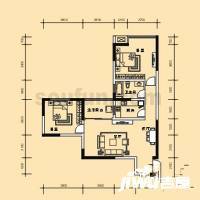 北城旺角2室2厅1卫72.3㎡户型图
