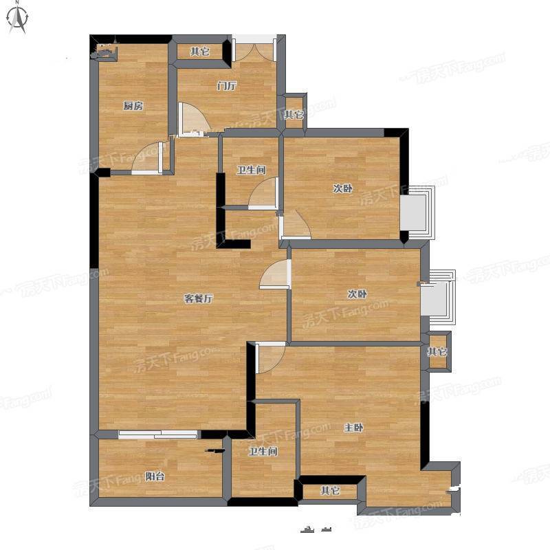 沛鑫四季香山3室1厅0卫123㎡户型图