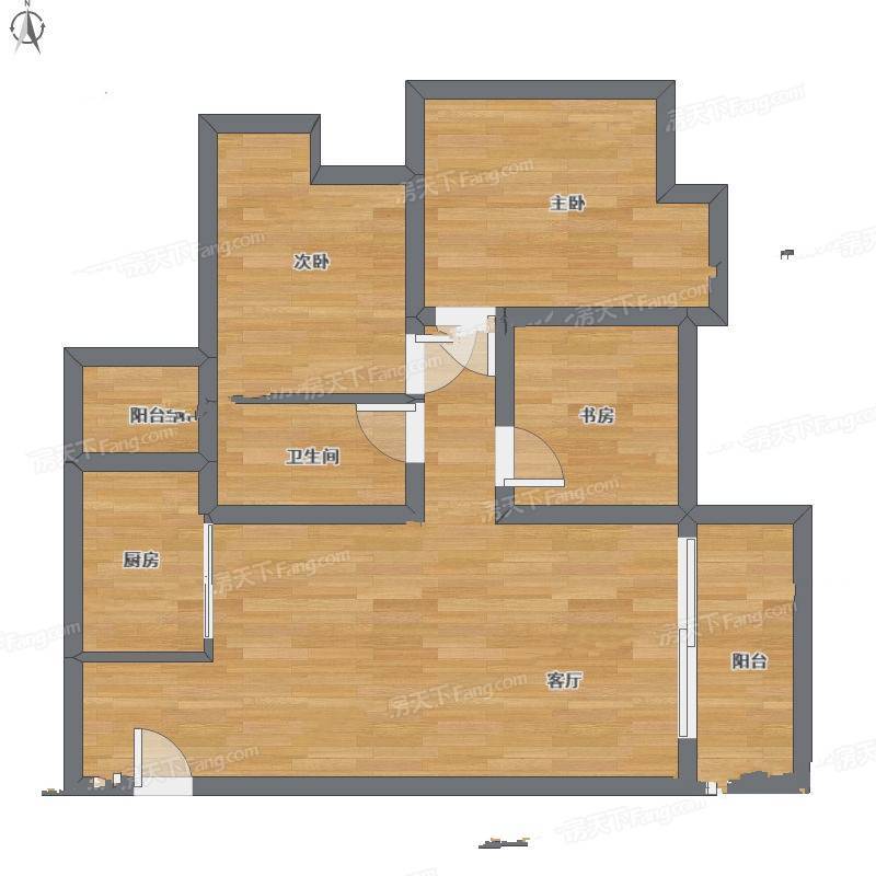 金科廊桥天都3室1厅0卫91㎡户型图