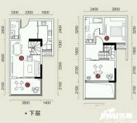 融汇温泉城B区2室1厅2卫75㎡户型图