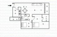 融汇温泉城B区2室2厅2卫89㎡户型图