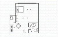 融汇温泉城B区1室0厅1卫31㎡户型图