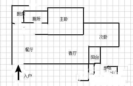 金科廊桥水乡缙山美2室1厅1卫71㎡户型图